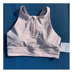 *NWT, Lululemon, Women, Energy High Neck Bra with Zip, Sz 8, Soft Pink B …
